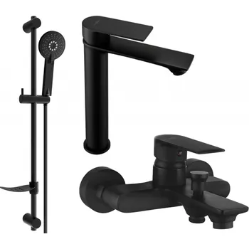 Vodovodní baterie Mexen Royo DF40 sada vanových baterií, černá - 72213DF40-70 Bateriové soupravy