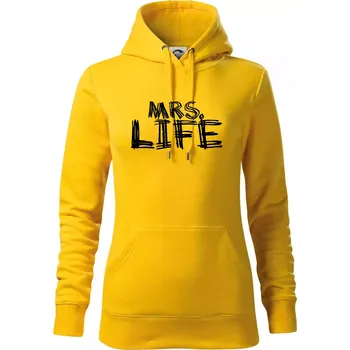 Dámská mikina Mrs. Life - Mikina dámská Cape s kapucí - S ( Žlutá )