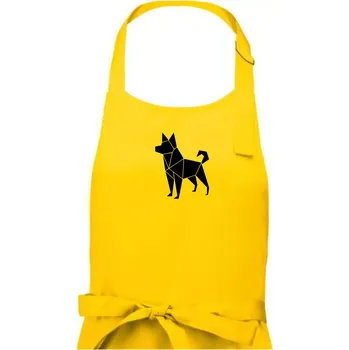Kuchyňská zástěra Origami pes z boku - Pánská zástěra na vaření - Univerzální velikost ( Žlutá )