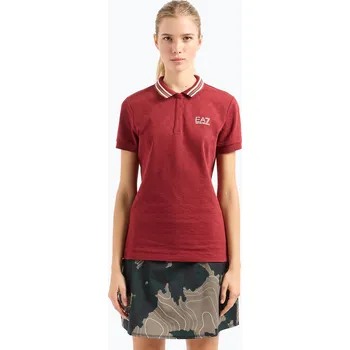 Dámské tričko EA7 Emporio Armani Golf Pro Polo Damier syrah