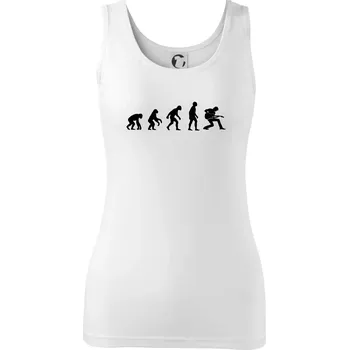 Dámské tričko Evoluce kytarista - klečící - Dámské tílko - M ( Bílá )