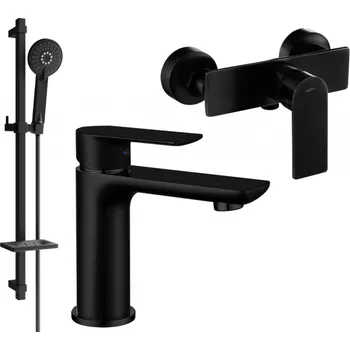 Vodovodní baterie Mexen Alfa DQ40 sprchová sada, černá - 745704DQ40-70 Bateriové soupravy