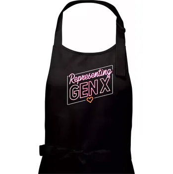 Kuchyňská zástěra Generace X (Gen X) - Representing GEN X neon - Pánská zástěra na vaření - Univerzální velikost ( Černá )