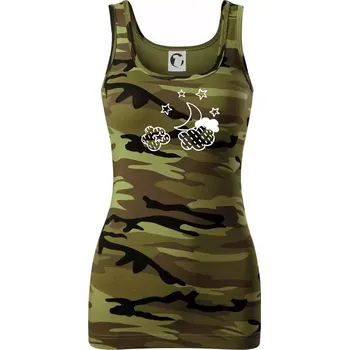 Dámské tričko Nebe - Dalekohled - Dámské Maskáčové tílko - XL ( Zelený maskáč )