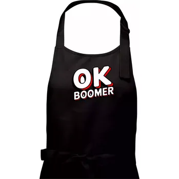 Kuchyňská zástěra Baby Boomers - OK boomer - Pánská zástěra na vaření - Univerzální velikost ( Černá )
