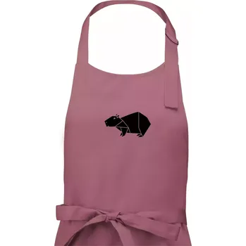 Kuchyňská zástěra Origami kapybara - Dámská zástěra na vaření - Univerzální velikost ( Starorůžová )
