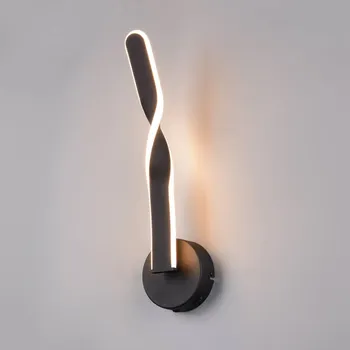 Lampička Reality Leuchten LED nástěnné světlo Ginko, černá matná, kov, výška 45,5 cm - Světelná hlava – délka 4,5 cm, šířka 1,3 cm; připojovací skříňka Ø 12 cm LED 11 W celkem - Doprava zdarma