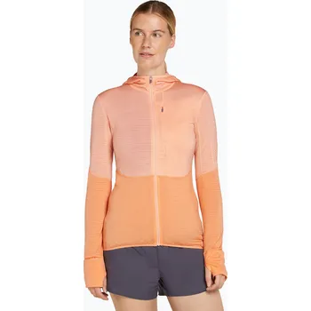 Dámská mikina Dámská trekingová mikina icebreaker Merino 200 Realfleece Descender Zip Hoodie sunstone/feldspar
