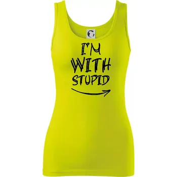 Iam with stupid - Dámské tílko - S ( Limetková )