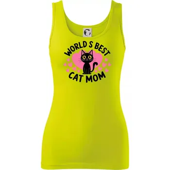 Dámské tričko World best mom se srdcem - Dámské tílko - S ( Limetková )