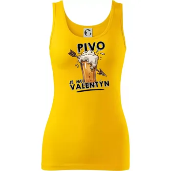 Pivo je můj valentýn - Dámské tílko - XL ( Žlutá )
