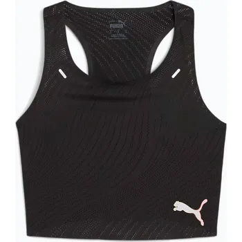 Dámský běžecký top PUMA Run Ultraspun Crop puma black/ fireglow