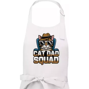 Kuchyňská zástěra Cat dad squad - Pánská zástěra na vaření - Univerzální velikost ( Bílá )