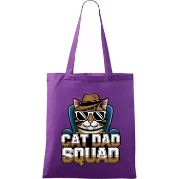 Cat dad squad - Taška bavlněná - 42 x 38 cm ( Fialová )
