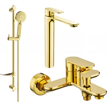 Vodovodní baterie Mexen Milo DF40 vanová sada, zlatá - 71313DF40-50 Bateriové soupravy