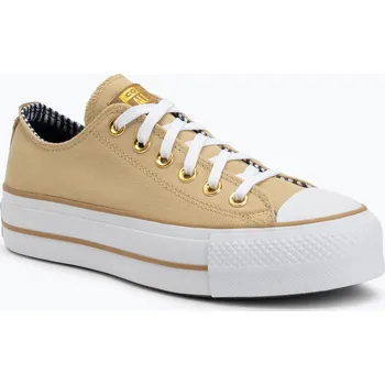 Dámská obuv Dámské tenisky Converse Chuck Taylor All Star Lift Platform Herringbone Stripe utility sunflower/trek tan