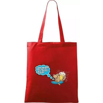 Nákupní taška Žádnou malinovku, ale pivo - Taška bavlněná - 42 x 38 cm ( Červená )