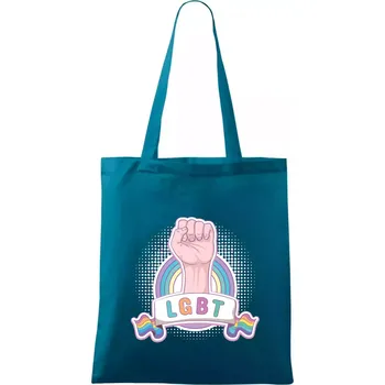 LGBT ruka - Taška bavlněná - 42 x 38 cm ( Petrolejová )