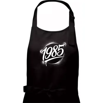 Kuchyňská zástěra Narozeninovy ročník graffiti 1985 - Dámská zástěra na vaření - Univerzální velikost ( Černá )