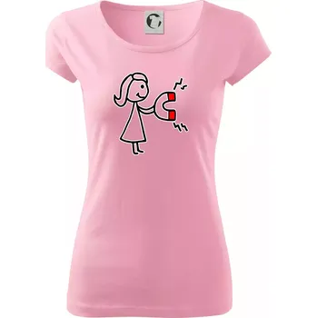 Dámské tričko Láska magnet - Dámské triko Pure - 3XL ( Růžová )
