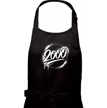 Kuchyňská zástěra Narozeninovy ročník graffiti 2000 - Dámská zástěra na vaření - Univerzální velikost ( Černá )