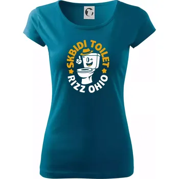 Dámské tričko Skibidi toilet rizz ohio - Dámské triko Pure - S ( Petrolejová )
