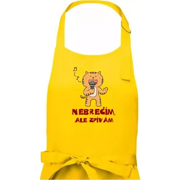 Kuchyňská zástěra Nebrečím, ale zpívám - Pánská zástěra na vaření - Univerzální velikost ( Žlutá )