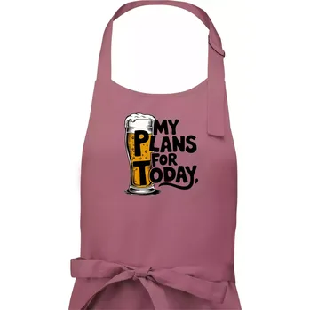 Kuchyňská zástěra Pivo - my plans for today - Dámská zástěra na vaření - Univerzální velikost ( Starorůžová )