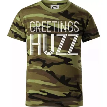 Chlapecké oblečení Greetings HUZZ - Dětské maskáčové triko - 122 cm/6 let ( Zelený maskáč )