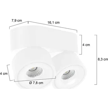 Lampička Steinhauer LED stropní bodové světlo Fez, bílé, 2-bodové, kovové, otočné bílá 2 x 8 W LED - Doprava zdarma