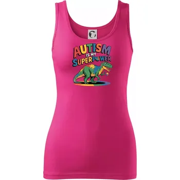 Dámské tričko Stojící Rex Autism is my superpower - Dámské tílko - XS ( Purpurová )