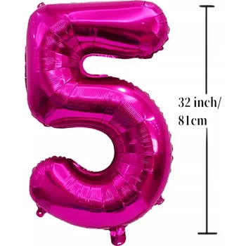 Balónek Fóliový balónek ČÍSLICE 5 Narozeniny Oslava Párty Zelený 81 cm (32 palců)