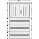 SFOS přístrojová prázdná skříň v pilíři SSTN 80x58 + 3x KKN 250