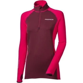 Dámská mikina TISPA ZIP dámská funkční mikina s krátkým zipem fuchsie/švestka XL