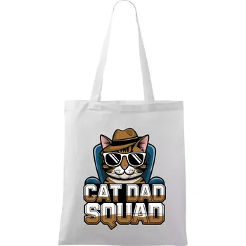 Cat dad squad - Taška bavlněná - 42 x 38 cm ( Bílá )