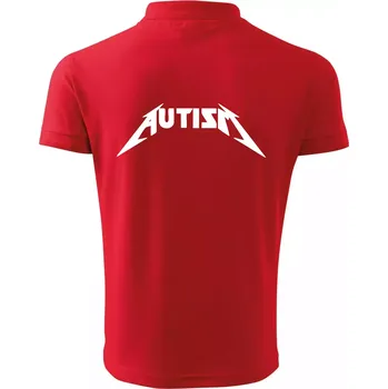 Pánská košile Autism rock nápis - Polokošile pánská Pique Polo 203 - 3XL ( Červená )
