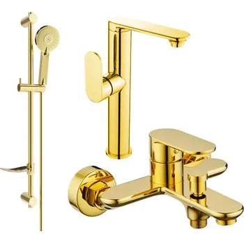 Vodovodní baterie Mexen Milo DF40 sada vanová, zlatá - 713153DF40-50 Bateriové soupravy