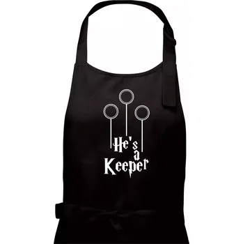 Kuchyňská zástěra Hes a keeper - Dámská zástěra na vaření - Univerzální velikost ( Černá )
