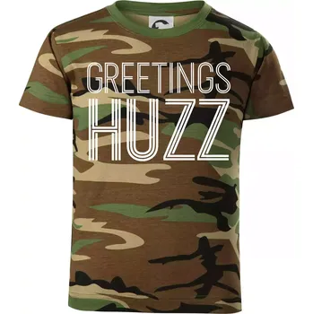 Chlapecké tričko Greetings HUZZ - Dětské maskáčové triko - 146 cm/10 let ( Hnědý maskáč )