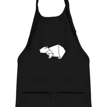 Kuchyňská zástěra Origami kapybara - Dětská zástěra na vaření - Univerzální velikost ( Černá )