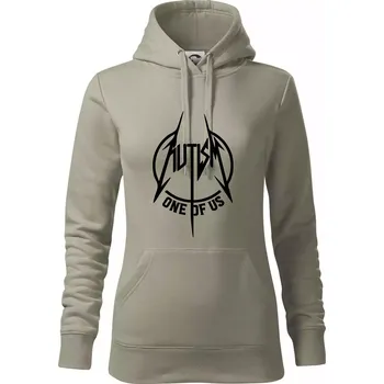 Dámská mikina Autism one of us - Mikina dámská Cape s kapucí - 2XL ( Light khaki )
