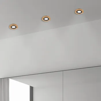 Lampička Lamkur Lighting Stropní svítidlo Tobby, Ø 10 cm, sada 3 ks, dubové dřevo GU10 dub, černý 1 x 5 W LED - Doprava zdarma