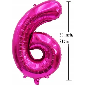Balónek Fóliový balónek ČÍSLICE 6 NAROZENINY OSLAVA ZELENÝ 81 CM (32 PALCŮ)