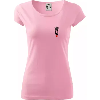 Dámské oblečení King & Queen logo na prso - Dámské triko Pure - 2XL ( Růžová )