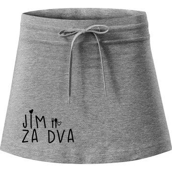 Dámské oblečení Jím za dva / Piju za tři - Sportovní sukně - two in one - XS ( Tmavě šedý melír )