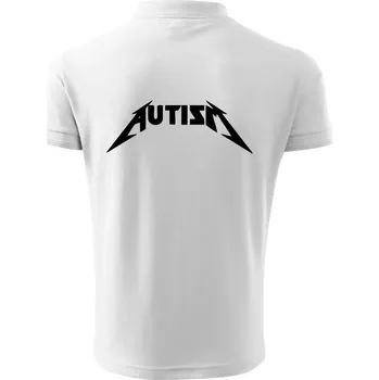 Pánská košile Autism rock nápis - Polokošile pánská Pique Polo 203 - 5XL ( Bílá )