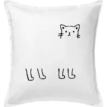 Polštář Kočka - pes - tygr -Dokresli zvíře - Polštář 50x50 - 50x50 - Pouze potah ( Bílá )
