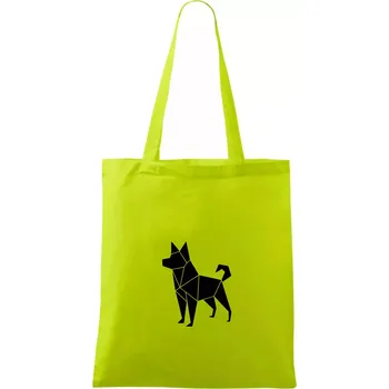 Origami pes z boku - Taška bavlněná - 42 x 38 cm ( Limetková )