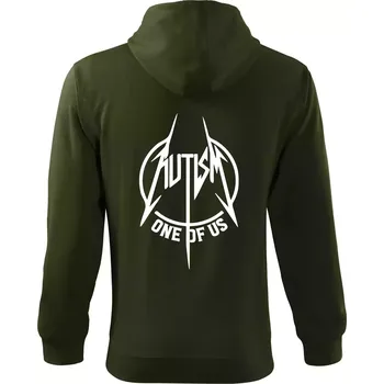 Pánská mikina Autism one of us - Mikina s kapucí na zip trendy zipper - S ( Military )