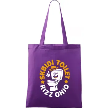 Nákupní taška Skibidi toilet rizz ohio - Taška bavlněná - 42 x 38 cm ( Fialová )